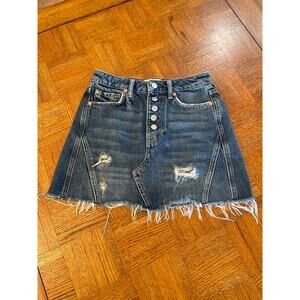 We The Free by Free People distressed denim mini skirt size 25